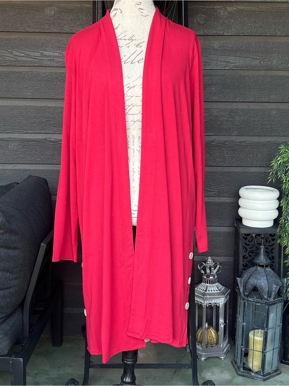 NWT J.Jill Wearever Collection Long Open Front Duster Cardigan XL